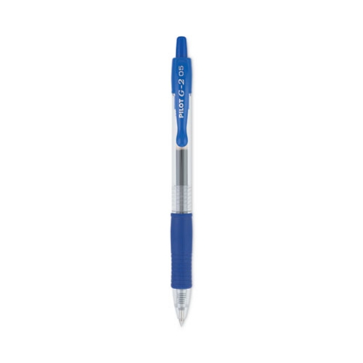 Picture of G2 Premium Gel Pen, Retractable, Extra-Fine 0.5 mm, Blue Ink, Smoke/Blue Barrel, Dozen