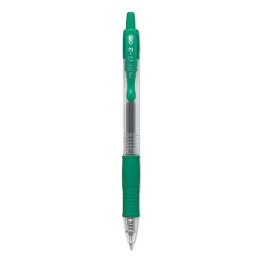 Picture of G2 Premium Gel Pen, Retractable, Extra-Fine 0.5 mm, Green Ink, Smoke/Green Barrel, Dozen