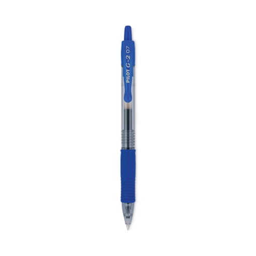 Picture of G2 Premium Gel Pen, Retractable, Fine 0.7 mm, Blue Ink, Smoke/Blue Barrel, 12/Pack