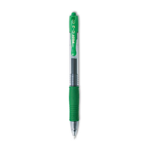 Picture of G2 Premium Gel Pen, Retractable, Fine 0.7 mm, Green Ink, Smoke/Green Barrel, Dozen