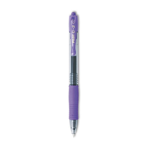 Picture of G2 Premium Gel Pen, Retractable, Fine 0.7 mm, Purple Ink, Smoke/Purple Barrel, Dozen