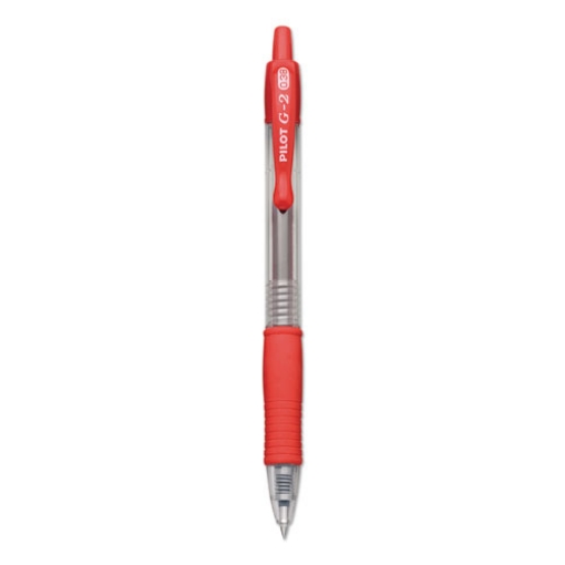 Picture of G2 Premium Gel Pen Convenience Pack, Retractable, Extra-Fine 0.38 mm, Red Ink, Smoke/Red Barrel