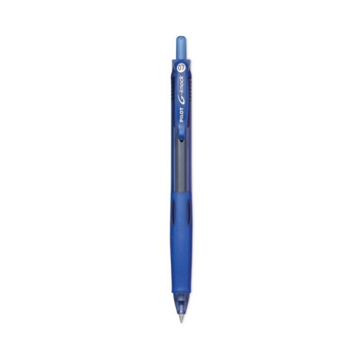 Picture of G-Knock BeGreen Gel Pen, Retractable, Fine 0.7 mm, Blue Ink, Translucent Blue/Blue Barrel, Dozen