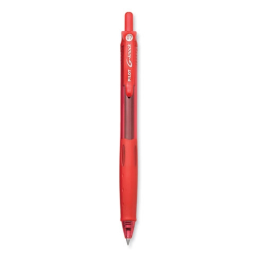 Picture of G-Knock BeGreen Gel Pen, Retractable, Fine 0.7 mm, Red Ink, Translucent Red/Red Barrel, Dozen