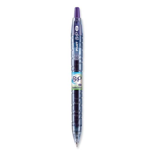 Picture of B2p Bottle-2-Pen Recycled Gel Pen, Retractable, Fine 0.7 Mm, Purple Ink, Translucent Blue Barrel