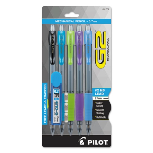 Picture of G2 Mechanical Pencil, 0.7 mm, HB (#2), Black Lead, Assorted Barrel Colors, 5/Pack