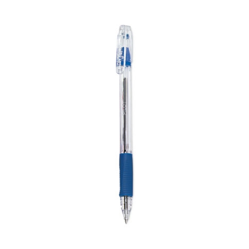 Picture of EasyTouch Ballpoint Pen, Stick, Fine 0.7 mm, Blue Ink, Clear/Blue Barrel, Dozen