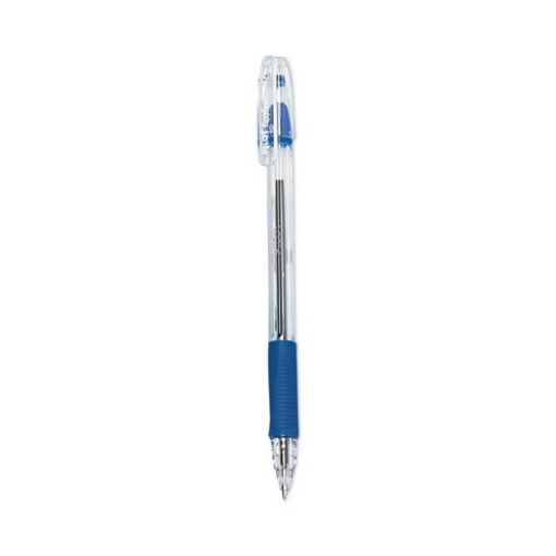 Picture of EasyTouch Ballpoint Pen, Stick, Medium 1 mm, Blue Ink, Clear/Blue Barrel, Dozen