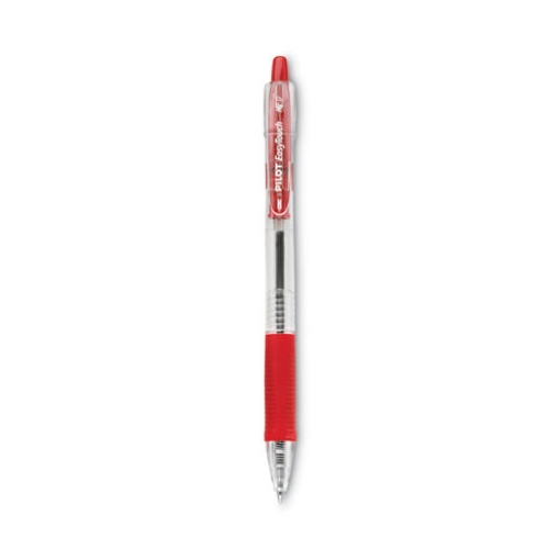 Picture of Easytouch Ballpoint Pen, Retractable, Medium 1 Mm, Red Ink, Clear Barrel, Dozen