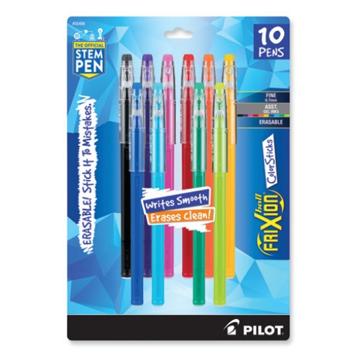 Picture of Frixion Colorsticks Erasable Gel Pen, Stick, Fine 0.7 Mm, Assorted Ink And Barrel Colors, 10/pack