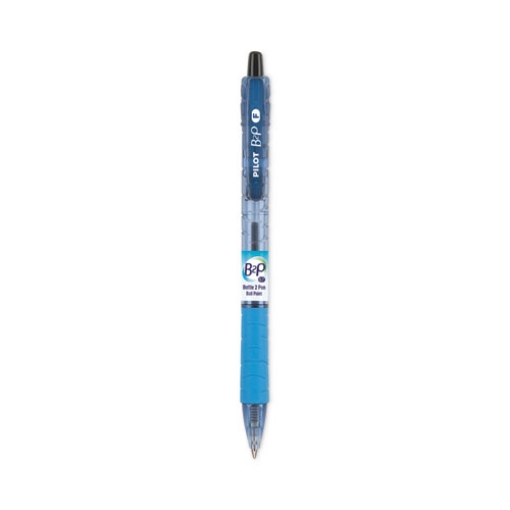 Picture of B2p Bottle-2-Pen Recycled Ballpoint Pen, Retractable, Fine 0.7 Mm, Black Ink, Translucent Blue Barrel, Dozen