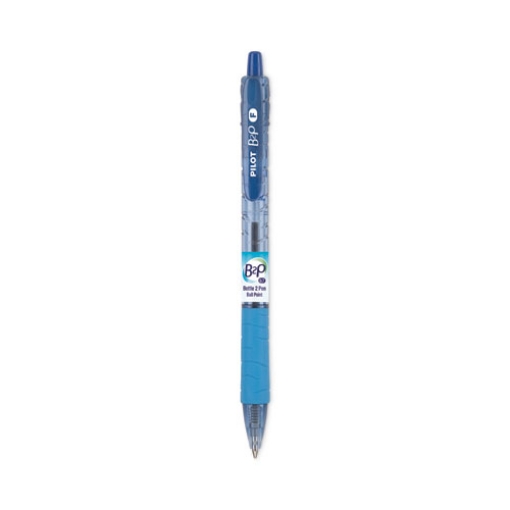 Picture of B2p Bottle-2-Pen Recycled Ballpoint Pen, Retractable, Fine 0.7 Mm, Blue Ink, Translucent Blue Barrel, Dozen