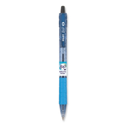 Picture of B2p Bottle-2-Pen Recycled Ballpoint Pen, Retractable, Medium 1 Mm, Black Ink, Translucent Blue Barrel, Dozen