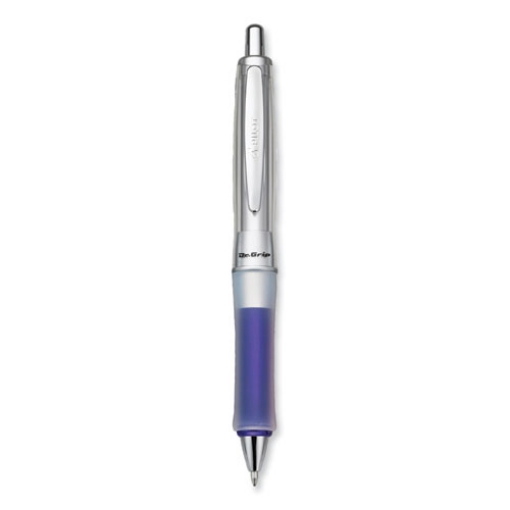 Picture of Dr. Grip Center Of Gravity Ballpoint Pen, Retractable, Medium 1 Mm, Black Ink, Silver/navy Grip Barrel