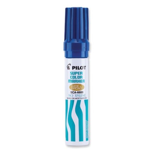 Picture of Jumbo Refillable Permanent Marker, Broad Chisel Tip, Blue