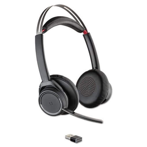 Picture of Voyager Focus UC Binaural Over The Head Bluetooth Headset System with Active Noise Canceling, Black