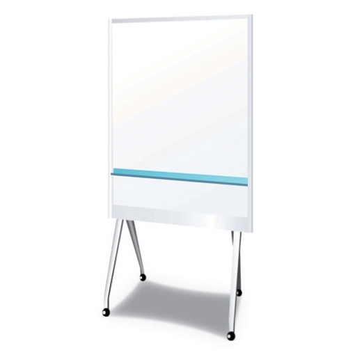 Picture of Mobile Partition Board, 38.3 x 70.8, White Surface, Light Gray Aluminum Frame