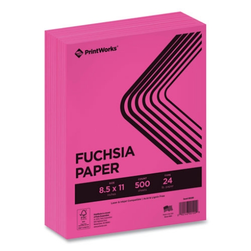 Picture of Color Paper, 24 lb Text Weight, 8.5 x 11, Fuchsia, 500/Ream