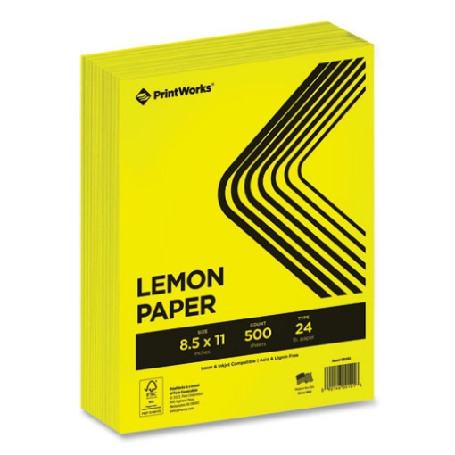 Picture of Color Paper, 24 lb Text Weight, 8.5 x 11, Lemon Yellow, 500/Ream