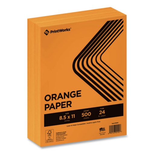 Picture of Color Paper, 24 lb Text Weight, 8.5 x 11, Orange, 500/Ream