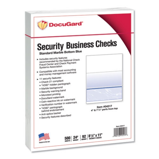 Picture of Standard Security Check, 11 Features, 8.5 X 11, Blue Marble Bottom, 500/ream