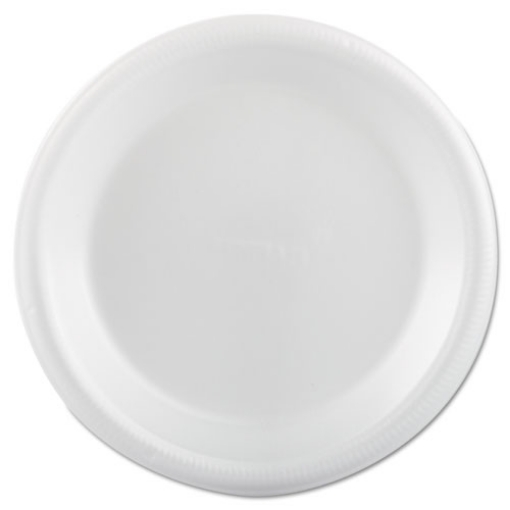 Picture of Foam Dinnerware, Plate, 9", White, 25/pack, 20 Packs/carton