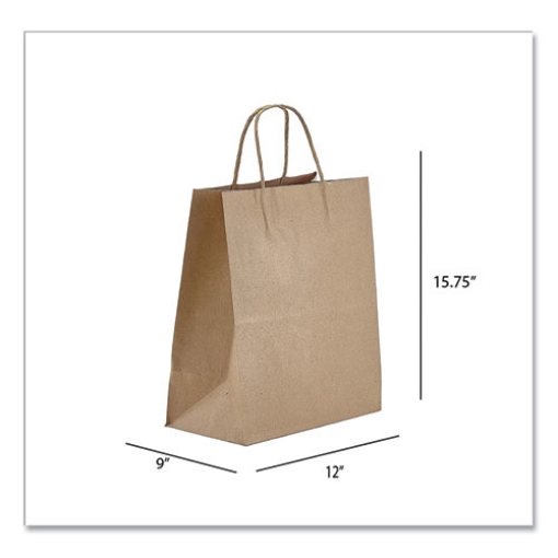 Picture of Kraft Paper Bags, Regal, 12 X 9 X 15.75, Natural, 200/carton