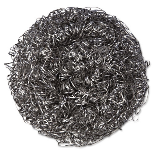 Picture of Stainless Steel Scrubbers, Large, 4 X 4, Steel Gray, 12 Scrubbers/pack, 6 Packs/carton