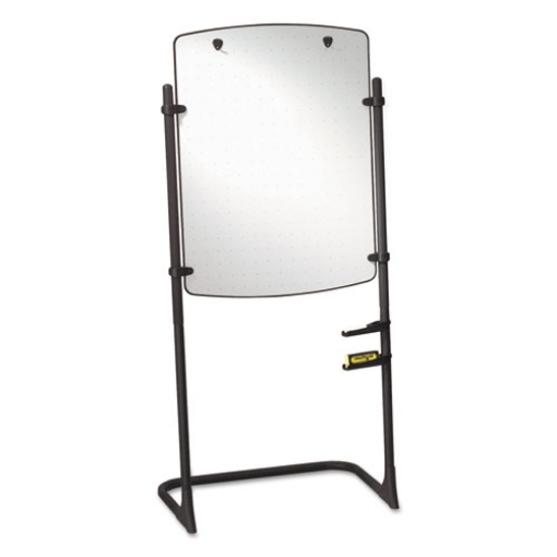 Picture of high-style silhouette total erase presentation easel, 31 x 41, white surface, black steel frame