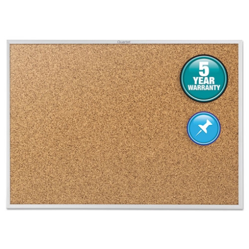 Picture of Classic Series Cork Bulletin Board, 24 x 18, Tan Surface, Silver Aluminum Frame