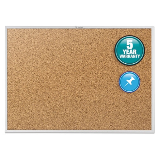 Picture of Classic Series Cork Bulletin Board, 60 x 36, Tan Surface, Silver Anodized Aluminum Frame