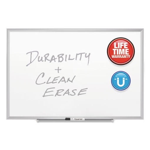 Picture of classic series porcelain magnetic dry erase board, 96 x 48, white surface, silver aluminum frame