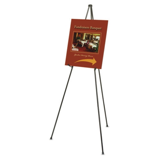 Picture of Heavy-Duty Adjustable Instant Easel Stand, 25" To 63" High, Steel, Black