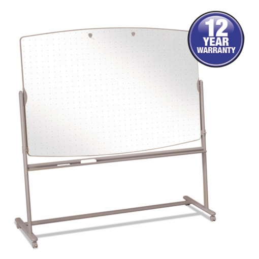 Picture of Total Erase Reversible Mobile Presentation Easel, Large, 72 x 48, White Surface, Neutral/Beige Steel Frame