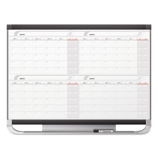 Picture of Prestige 2 Magnetic Total Erase Four-Month Calendar, 36 x 24, White Surface, Graphite Fiberboard/Plastic Frame