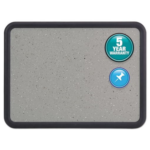 Picture of Contour Granite Board, 36 x 24, Granite Gray Surface, Black Plastic Frame