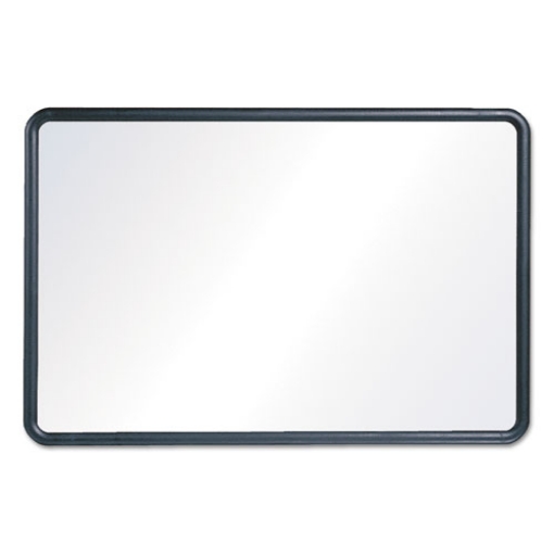 Picture of Contour Dry Erase Board, 24 x 18, Melamine White Surface, Black Plastic Frame