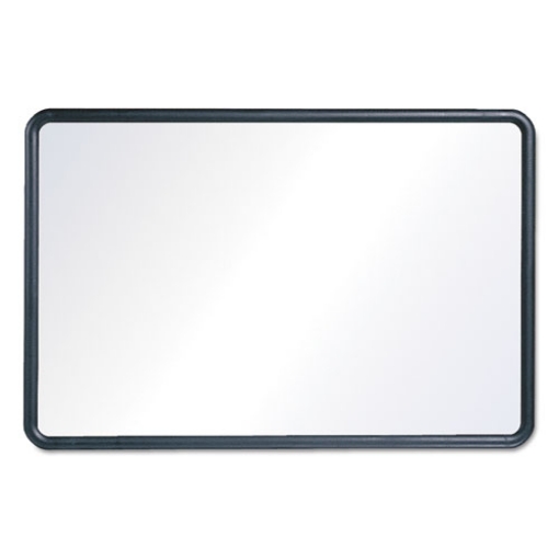 Picture of Contour Dry Erase Board, 48 x 36, Melamine White Surface, Black Plastic Frame