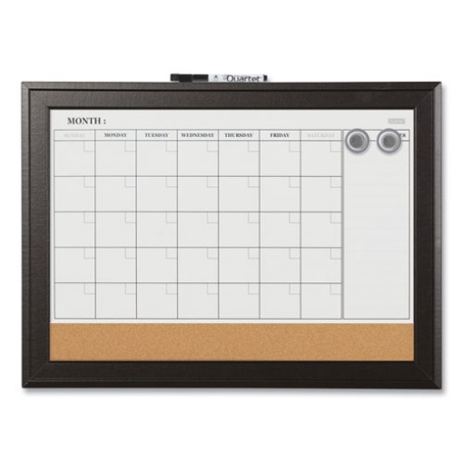 Picture of Home Decor Magnetic Combo Dry Erase Board with Cork Board on Bottom, 23 x 17, Tan/White Surface, Espresso Wood Frame