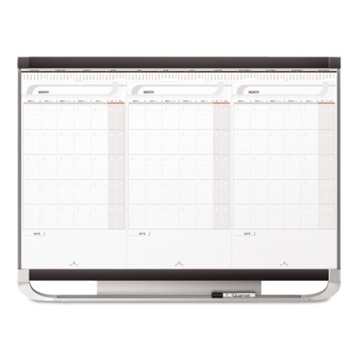 Picture of Prestige 2 Total Erase Three-Month Calendar, 36 x 24, White Surface, Graphite Fiberboard/Plastic Frame