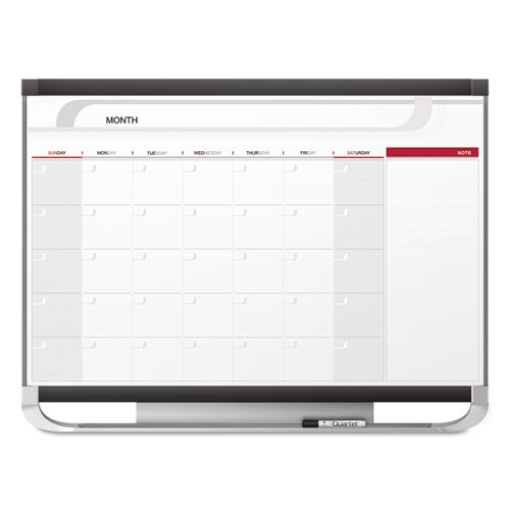 Picture of prestige 2 magnetic total erase monthly calendar, 48 x 36, white surface, graphite fiberboard/plastic frame