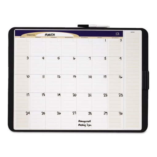 Picture of Tack and Write Monthly Calendar Board, 23 x 17, White Surface, Black Plastic Frame