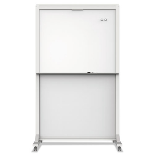 Picture of Motion Dual-Track Mobile Magnetic Dry-Erase Easel, 40.5 x 34, White Surface, White Aluminum Frame