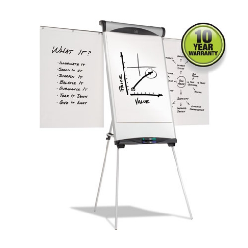 Picture of Euro Magnetic Presentation Easel, 27 x 39, White Surface, Silver Aluminum Frame