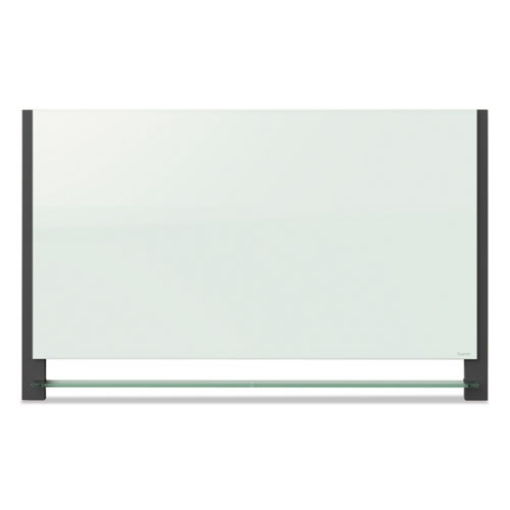 Picture of Evoque Magnetic Glass Marker Board with Black Aluminum Frame, 39 x 22, White Surface, Black Aluminum Frame