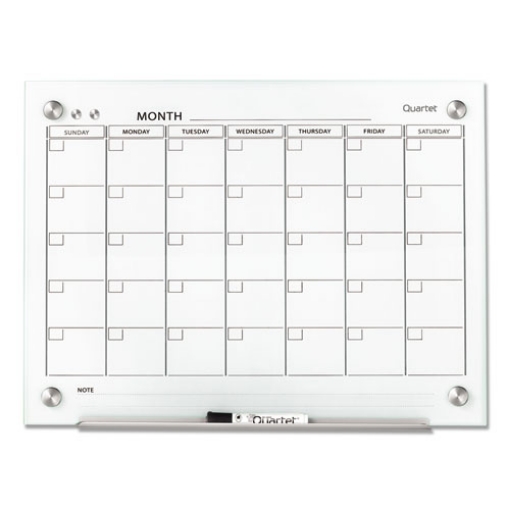 Picture of Infinity Magnetic Glass Calendar Board, One Month, 24 x 18, White Surface