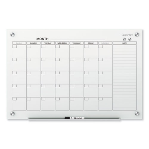 Picture of Infinity Magnetic Glass Calendar Board, One Month, 36 x 24, White Surface