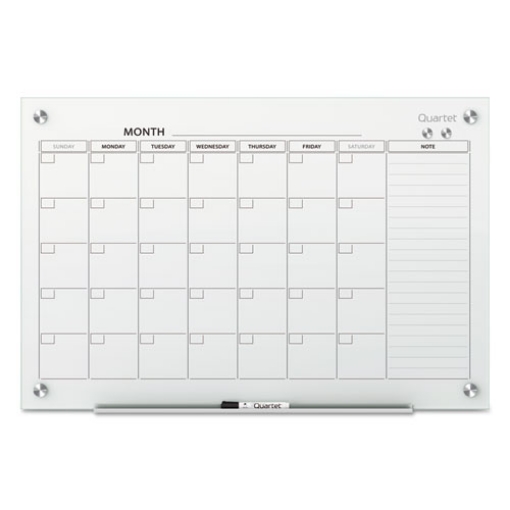 Picture of infinity magnetic glass calendar board, one month, 48 x 36, white surface