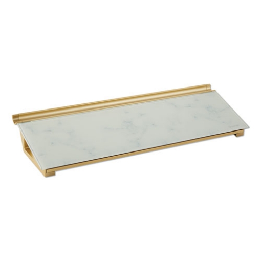 Picture of Glass Dry Erase Desktop Computer Pad, 18 x 6, Marble Surface