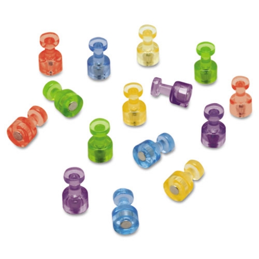 Picture of Magnetic "Push Pins", 0.75" Diameter, Assorted Colors, 20/Pack